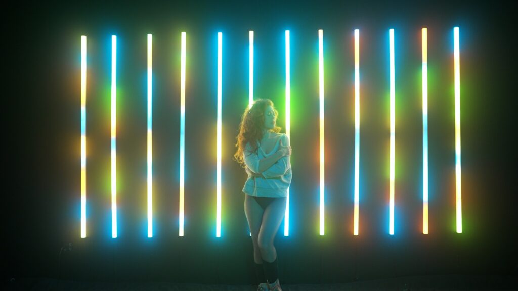 Still image from Bridget Barkan's "Good Things" music video